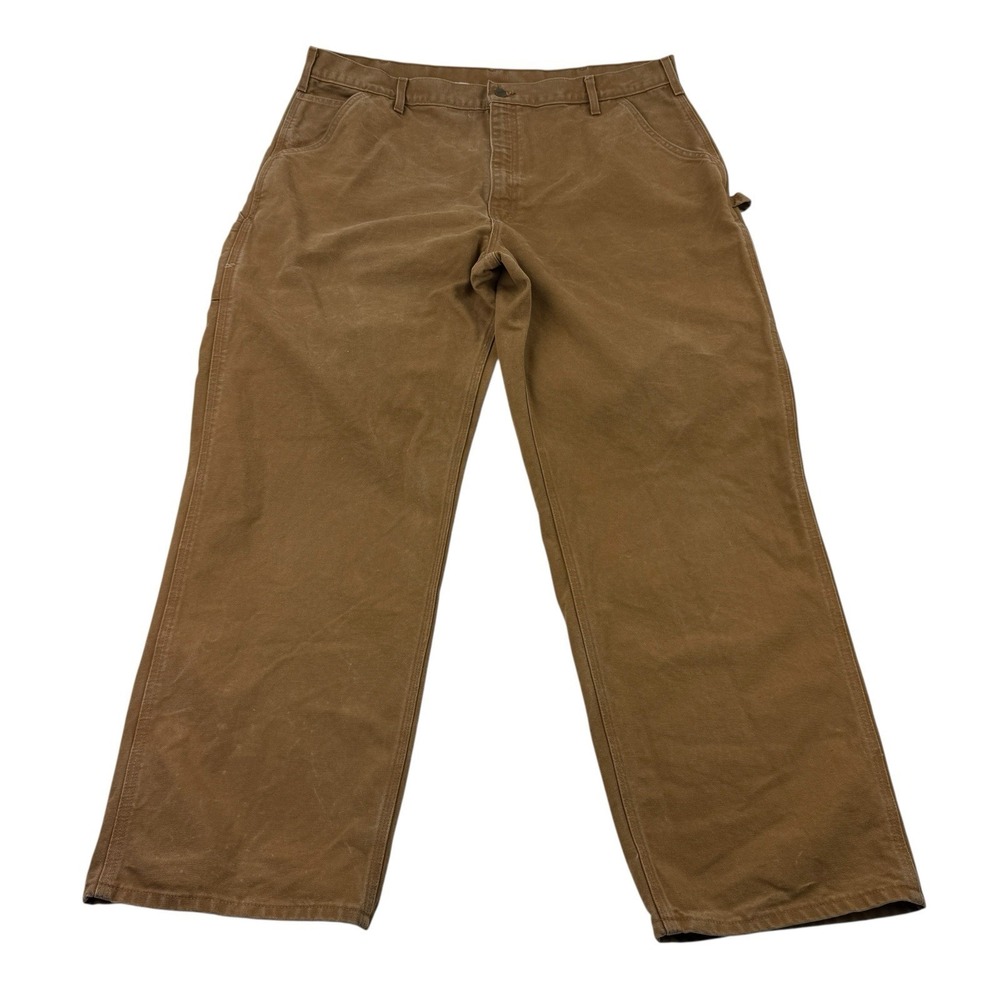Carhartt Khaki Dungaree Fit Carpenter Pants‎ 5-Pocket Made in USA Cotton 42x32